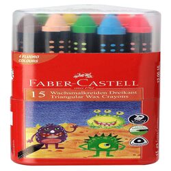 Faber-Castell 15 Triangular Wax Crayons